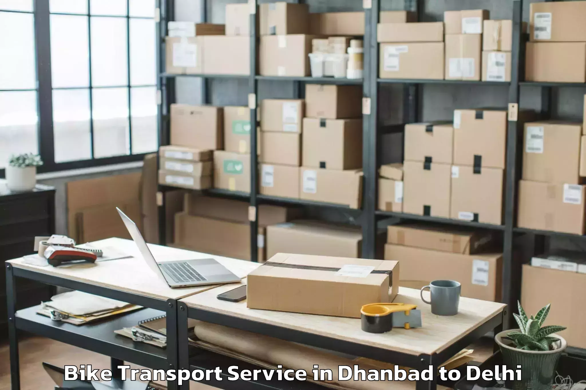 Book Dhanbad to D Mall Pitampura Bike Transport Online